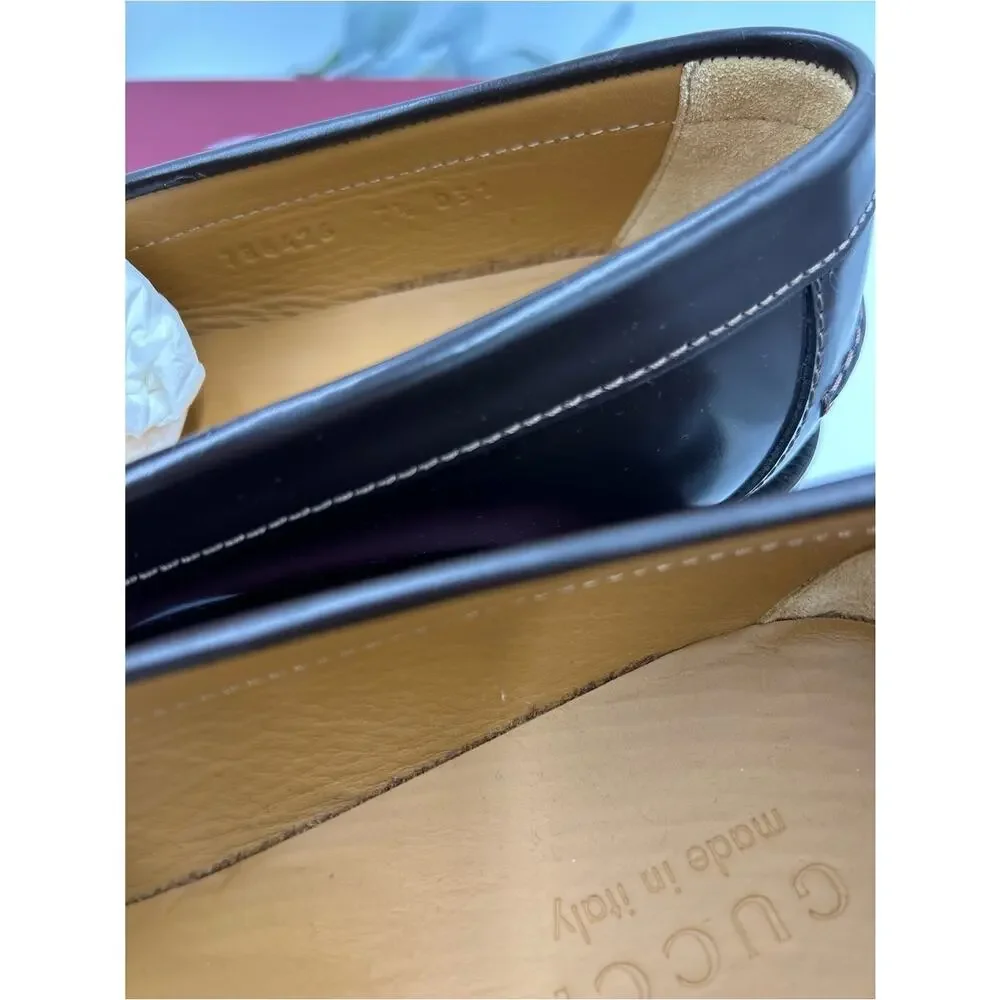 Men's Gucci KAVEH GG embossed leather loafers size 7.5 fits 8 US made in Italy